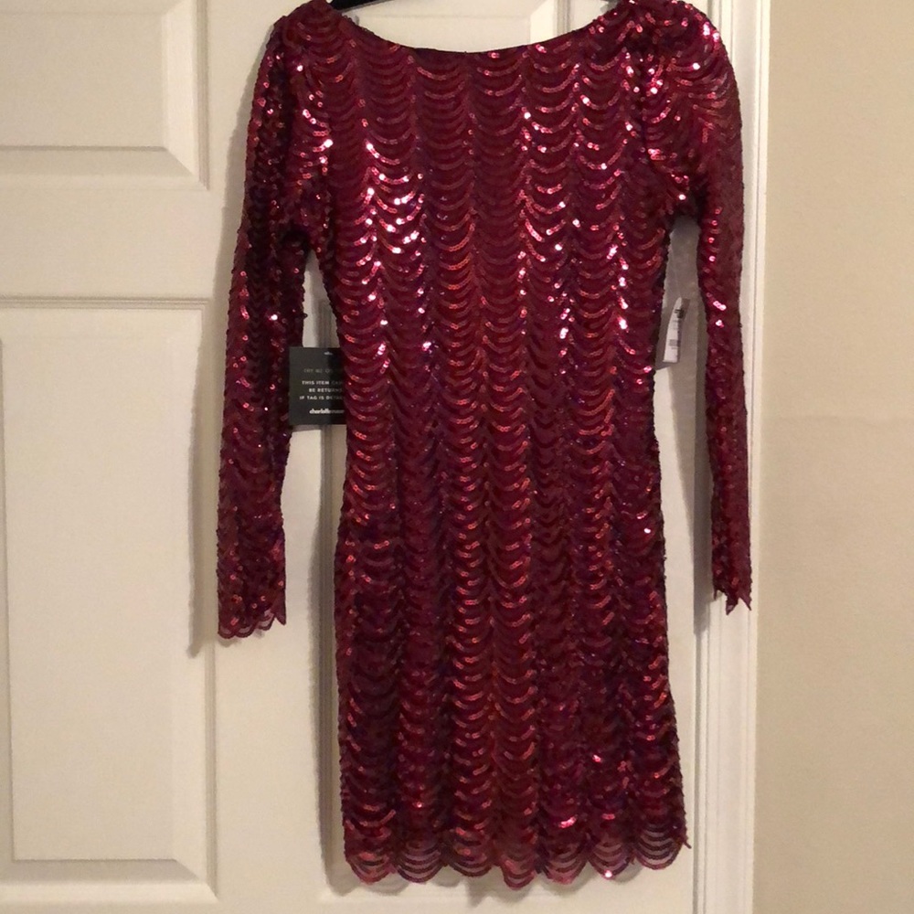 Burgundy Sequin Party Dress! Absolutely Stunning